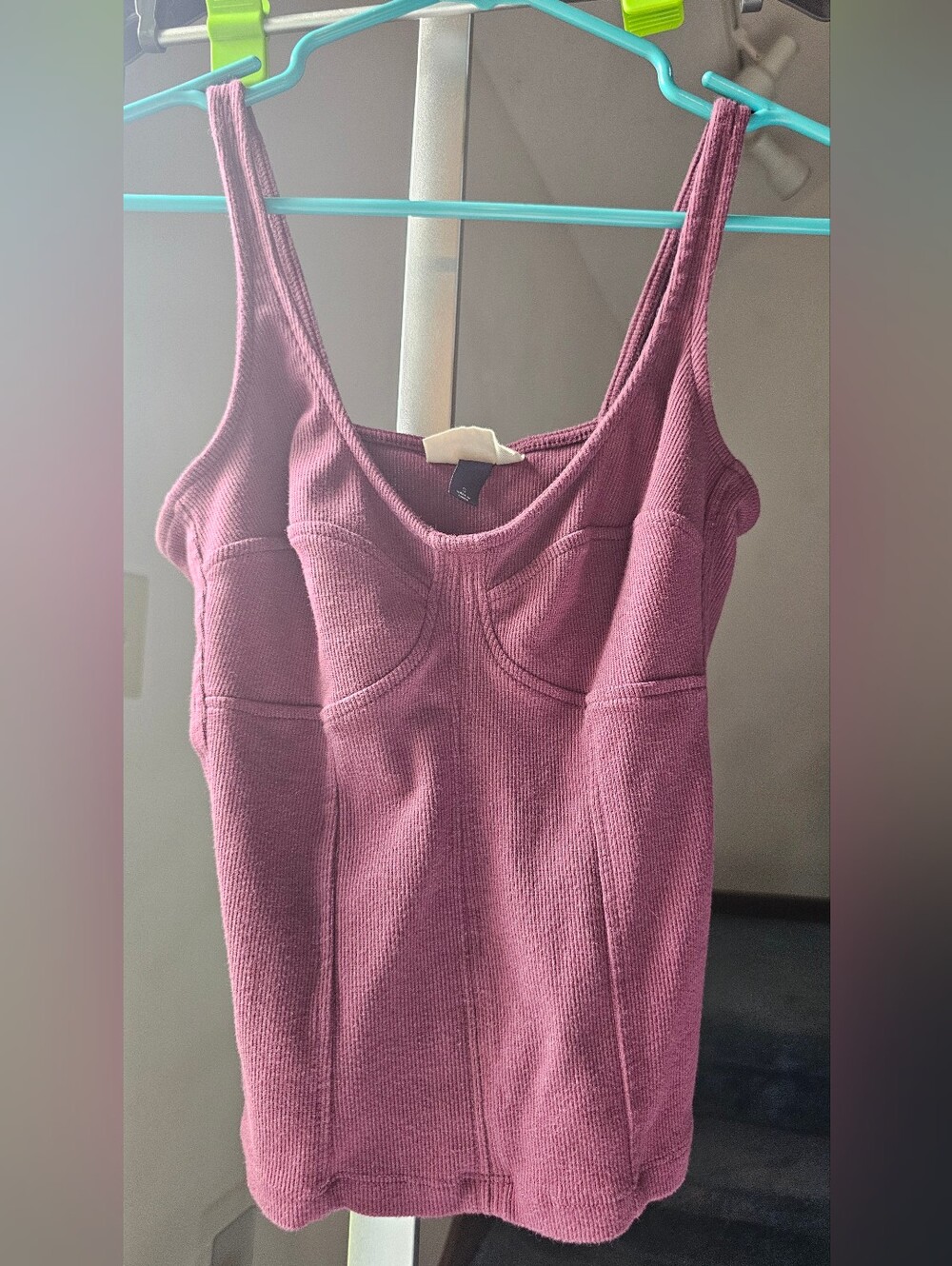 Universal Thread Ribbed Tank Top in Burgundy